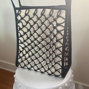 Madewell Black Woven Net Tote with Cream Liner  beautiful leather
